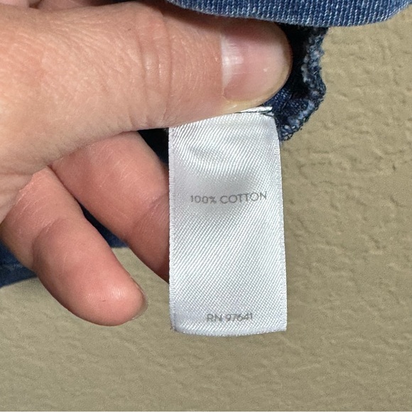 Women’s J Jill Pure Jill Indigo Top Size XS Blue 3/4 Sleeve Knit Pullover Pocket - Picture 6 of 7